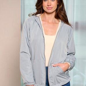 Women's Gray Hooded Jacket